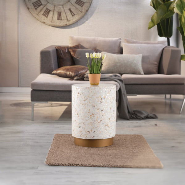 Coastal Pearl White End Table | Limited Stock2Acme