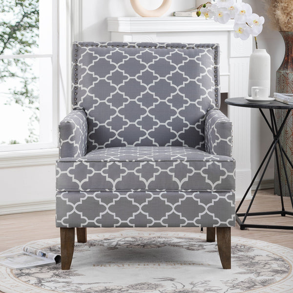 Grey & White Accent Chair3Mattress Xperts