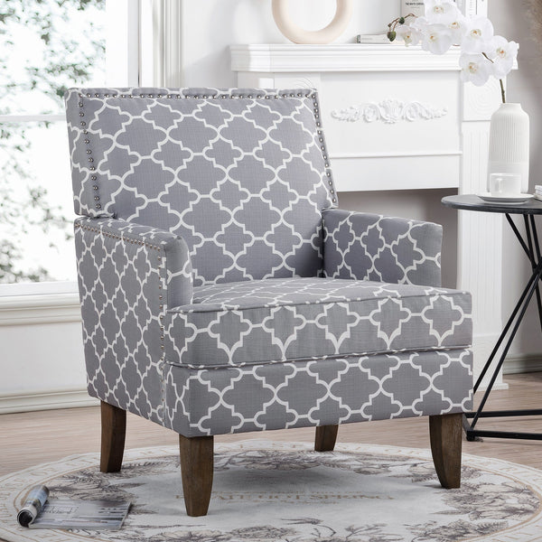 Grey & White Accent Chair4Mattress Xperts