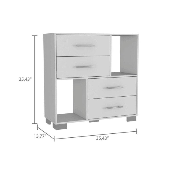 Mattress Xperts  White Four-Drawer Dresser White Dresser | 4 Drawer Modern Dresser with storage  Mattress-Xperts-Florida