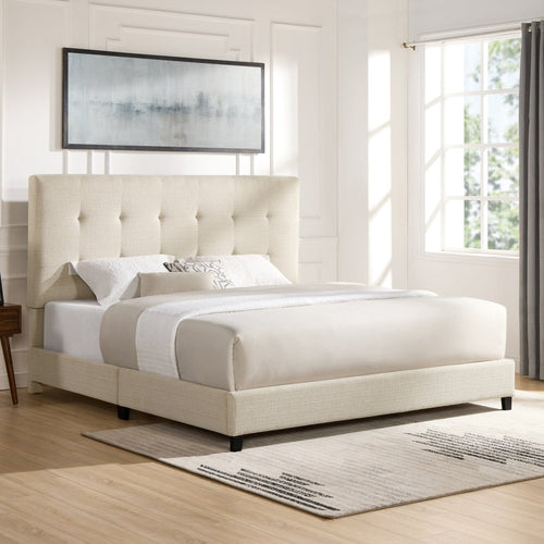 Bridget White Upholstered Bed | King Size