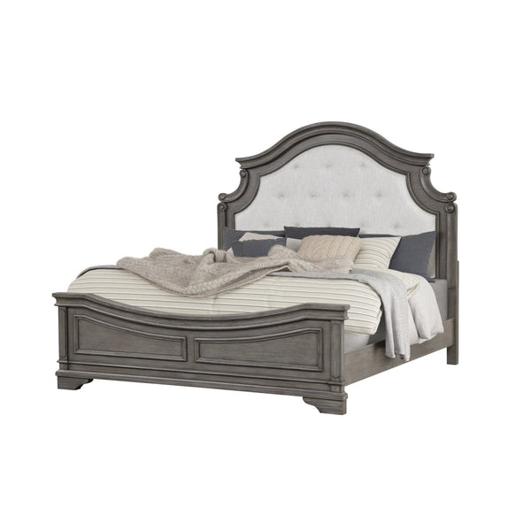 Grace Light Grey & Wood Finish Bed | King Size1Acme