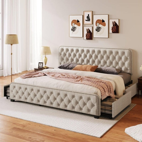 mattress xperts King Romeo Upholstered Bed Frame Mattress-Xperts-Florida