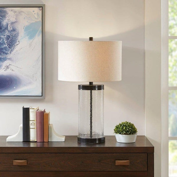 Ollix Clear Glass Cylinder Table Lamp Table Lamp | Clear Glass  Mattress-Xperts-Florida