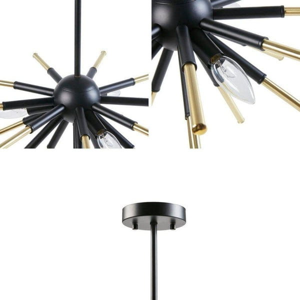 DecoElegance Black Modern LED Chandeiler Unique Spikey Drop Chandelier | Indoor Lighting  Mattress-Xperts-Florida
