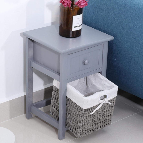 Blue Nightstands with Basket Drawers