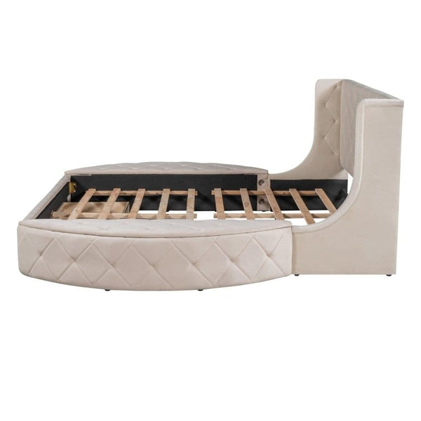 Homemax Furniture Dramatic Queen Velvet Storage Bed Mattress-Xperts-Florida
