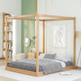 Queen Canopy Bed - Natural Wood1mattress xperts