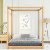 Queen Canopy Bed - Natural Wood4mattress xperts