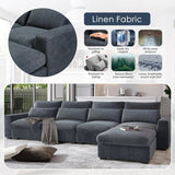Ustyle Sectional Sofa Large L-Shape Feather Filled Seating Down Filled Sectional Sofa | Order Online Today  Mattress-Xperts-Florida