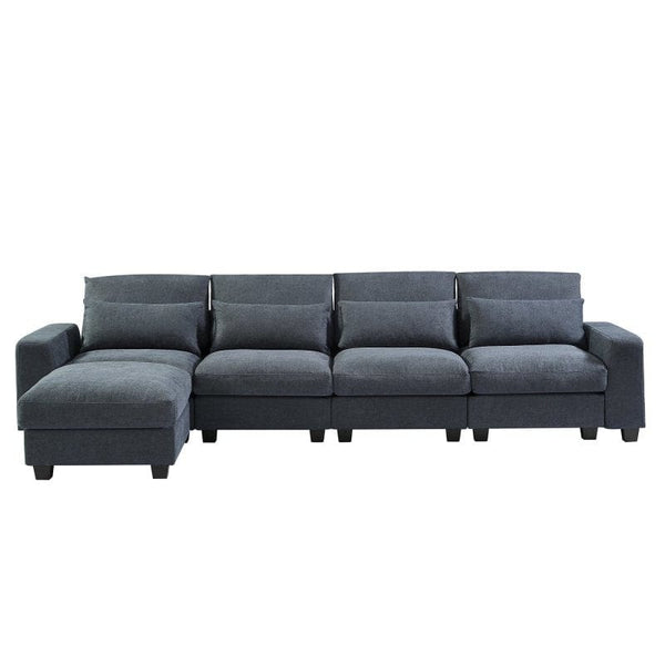 Sectional Sofa Large L-Shape Feather Filled Seating5Ustyle