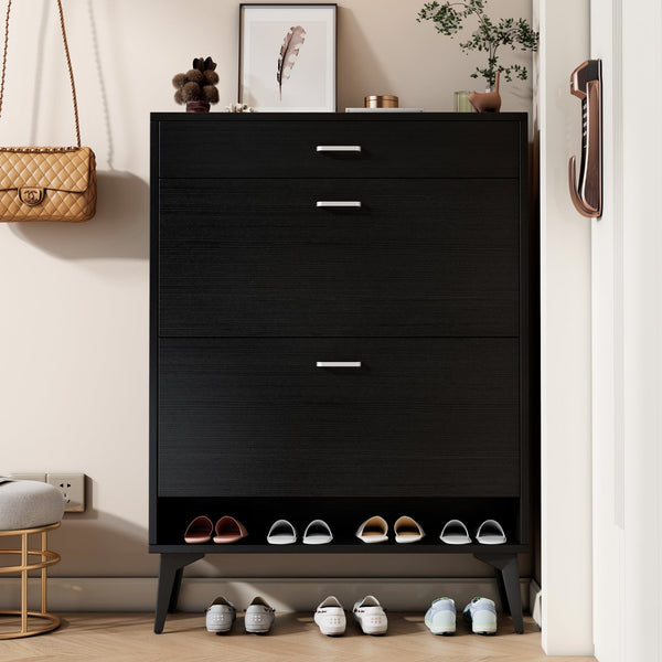 Black Shoe Cabinet Display Shelf1On-Trend