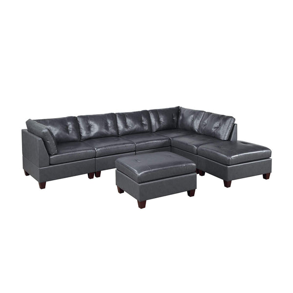 Genuine Leather Sofa & Ottoman Set | 7 Pcs1Acme