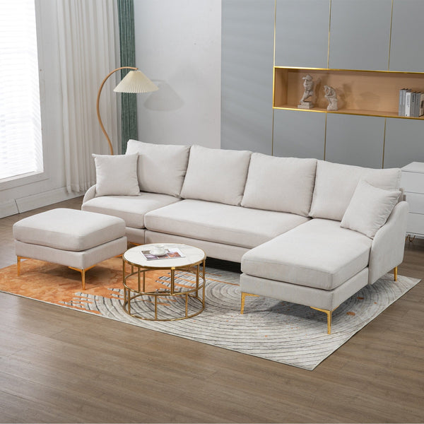 Beige Sofa Sectional | U-Shaped Convertible Seating3HOME OEING Store Store
