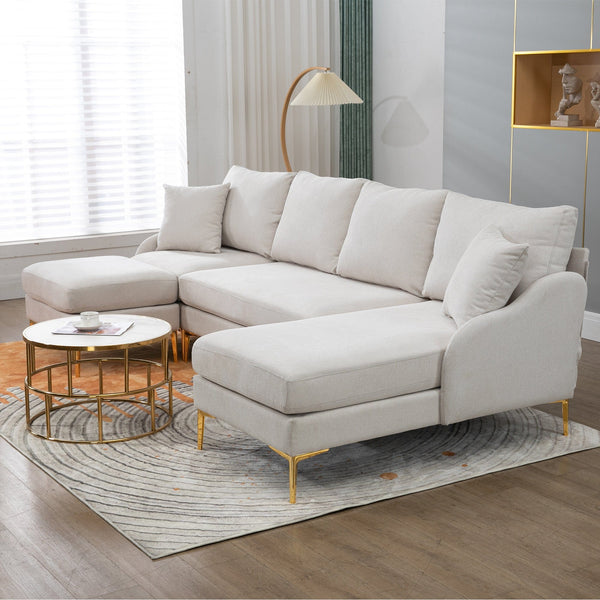 Beige Sofa Sectional | U-Shaped Convertible Seating4HOME OEING Store Store