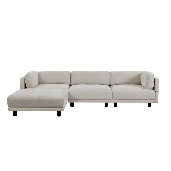L Shaped Couch with Reversible Chaise - White1Ustyle