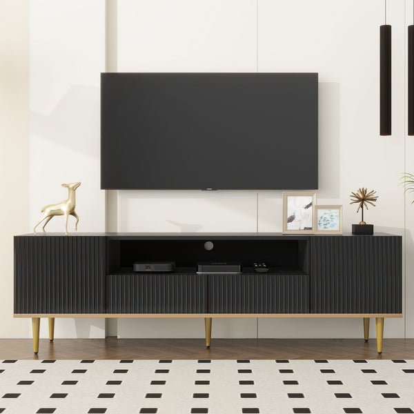 Black Large TV Stand- Fits 70 Inch Screens2Homemax Furniture