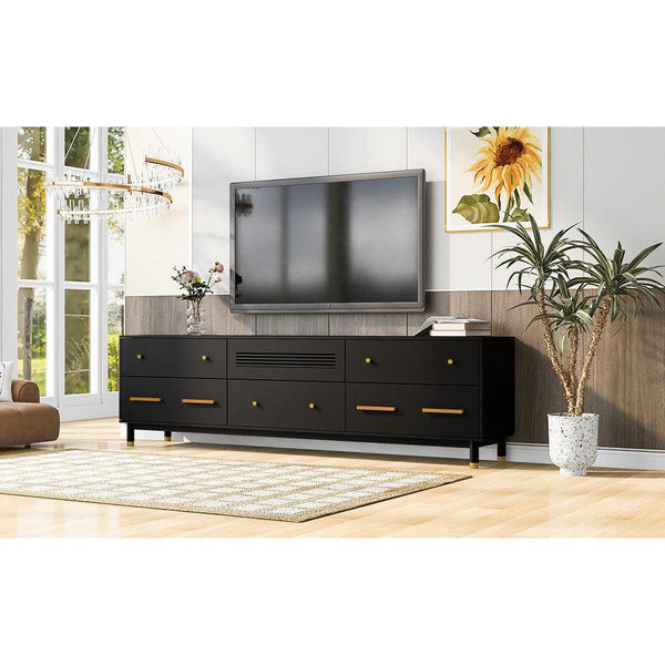 Black Low Modern Style TV Console4U-Can