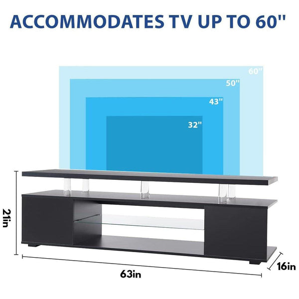 Black Modern TV Media Console1Homemax Furniture