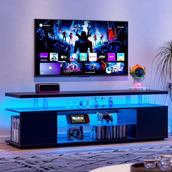 Black Modern TV Media Console2Homemax Furniture