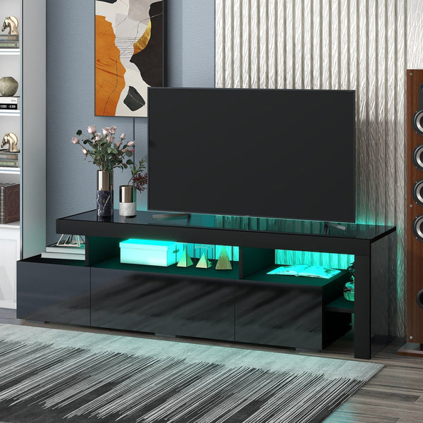 On-Trend Modern 70" TV Stand Modern 70" TV Stand with LED Lights Mattress-Xperts-Florida