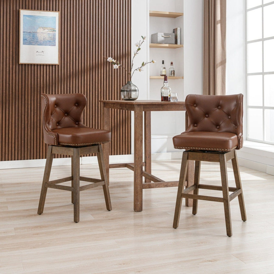 barstools-with-faux-brown-leather-wood-