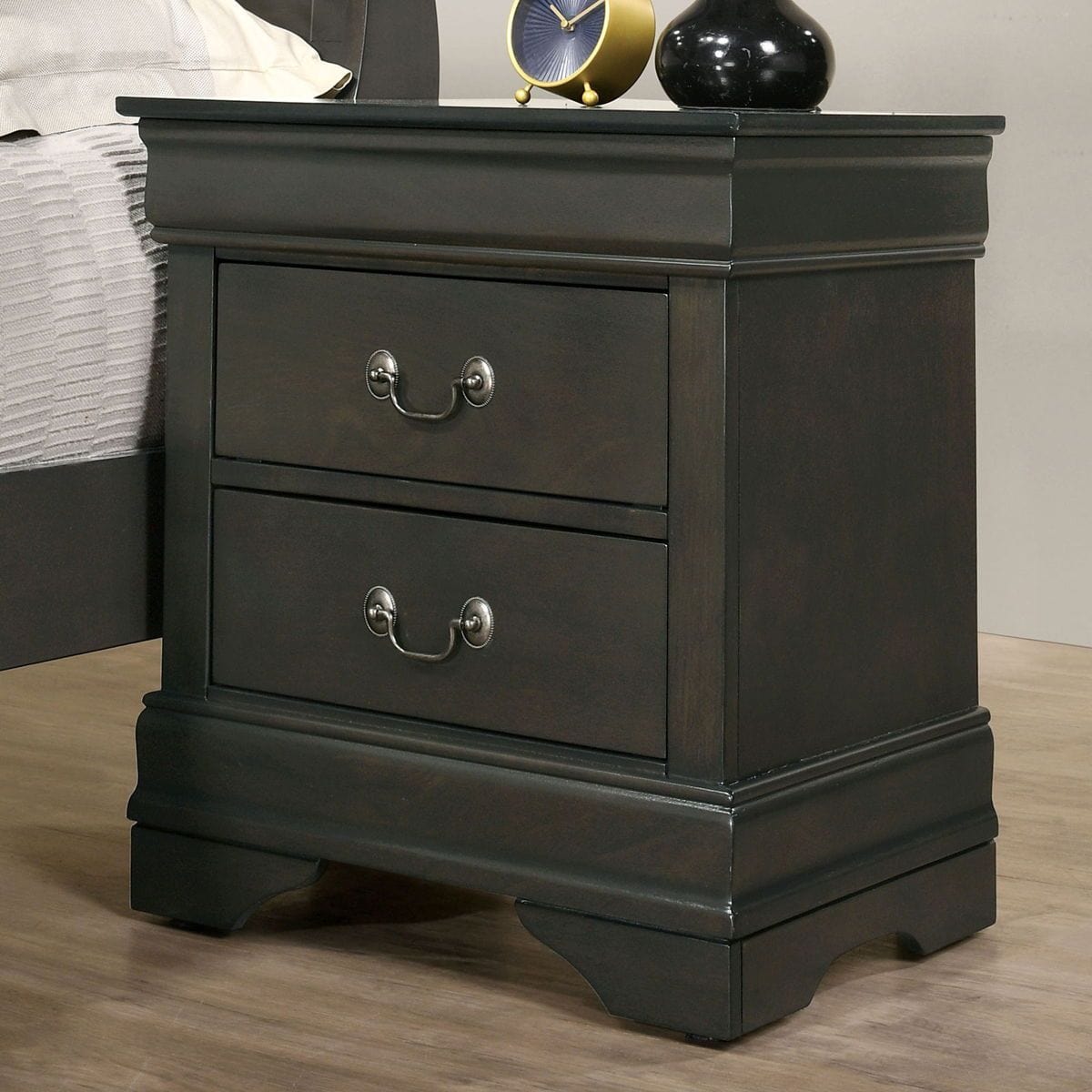 Acme 1pc Solid Wood Grey Nightstand Mattress-Xperts-Florida