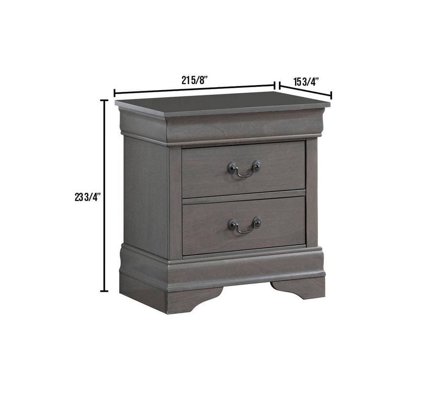 Acme 1pc Solid Wood Grey Nightstand Mattress-Xperts-Florida