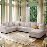 Large Upholstered U-Shape Sectional Sofa