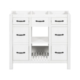 MRS 36''White Bathroom Vanity without Sink Soft Closing Mattress-Xperts-Florida