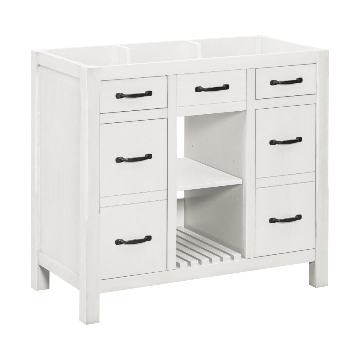 MRS 36''White Bathroom Vanity without Sink Soft Closing Mattress-Xperts-Florida