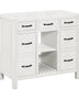 MRS 36''White Bathroom Vanity without Sink Soft Closing Mattress-Xperts-Florida