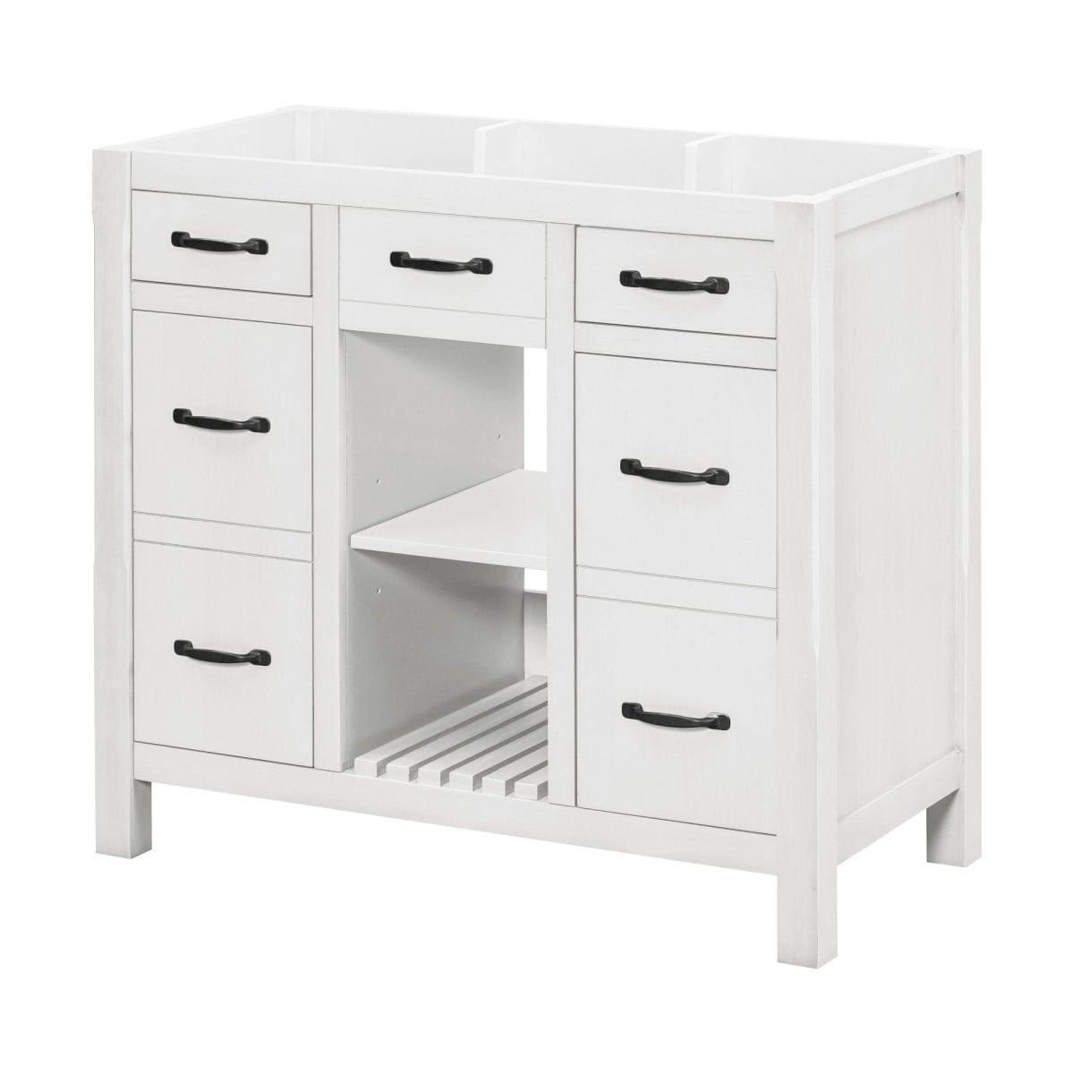 MRS 36''White Bathroom Vanity without Sink Soft Closing Mattress-Xperts-Florida