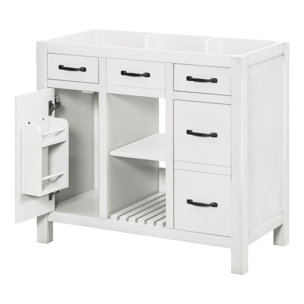 MRS 36''White Bathroom Vanity without Sink Soft Closing Mattress-Xperts-Florida