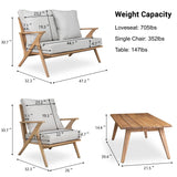 Acme Acacia Wood Patio Furniture Set Mattress-Xperts-Florida