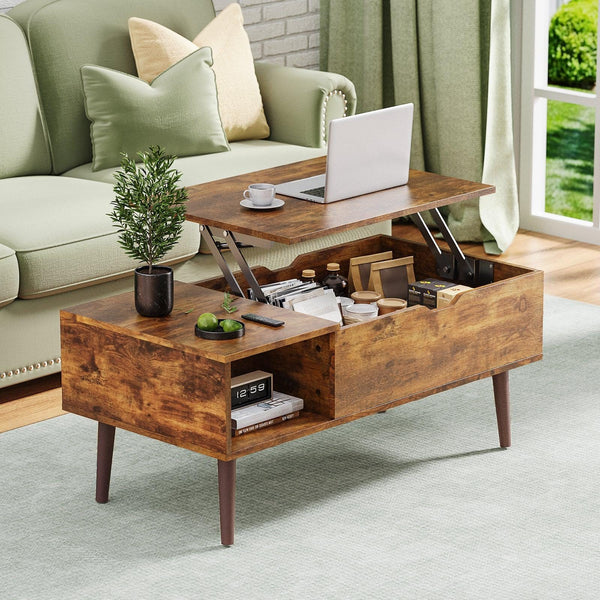 Lift Top Wooden Coffee Table with Storage -2Mattress Xperts