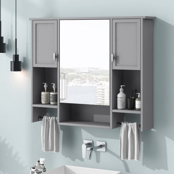 35'' x 28'' Grey Bathroom Wall Mounted Medicine Cabinet4Mattress Xperts