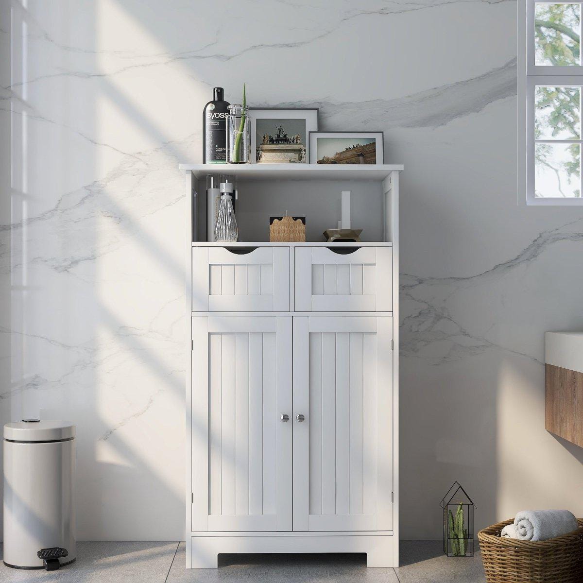 On-Trend Bathroom Cabinet | White Small Cabinet Mattress-Xperts-Florida