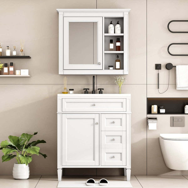 30'' Single Sink Bathroom Vanity with Medicine Cabinet1MRS