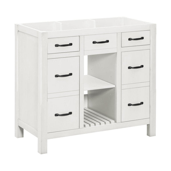 36''White Bathroom Vanity without Sink Soft Closing1MRS