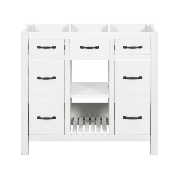 36''White Bathroom Vanity without Sink Soft Closing2MRS