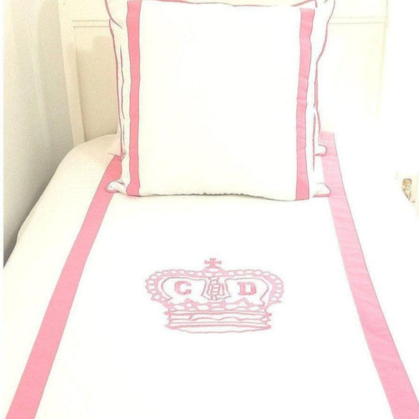 Luxury Monogram Duvet Cover | Pink & Onyx1MONTAGUE & CAPULET