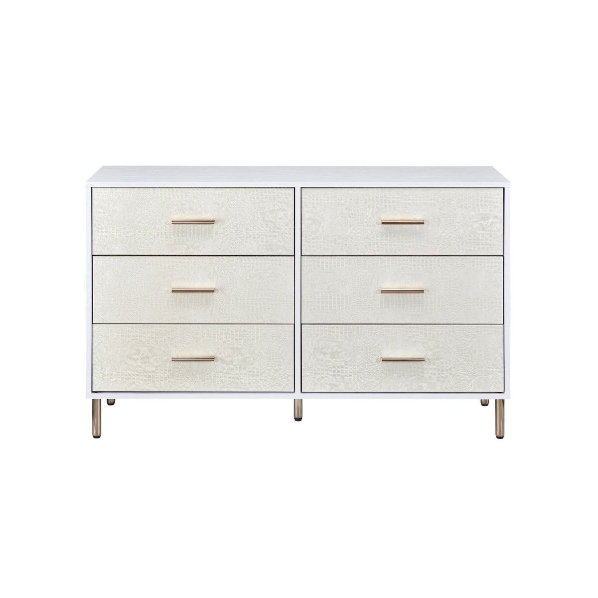 Acme Bedroom Dresser White Champagne with Gold Finish Mattress-Xperts-Florida