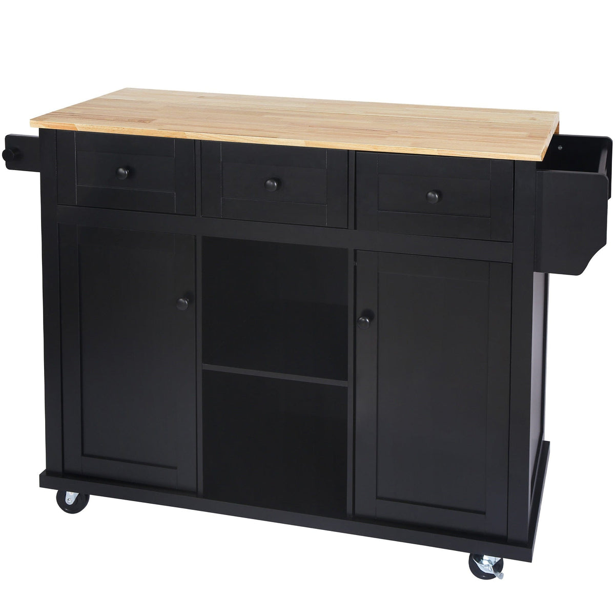 Topmaxx Black Kitchen Island with Storage Mattress-Xperts-Florida