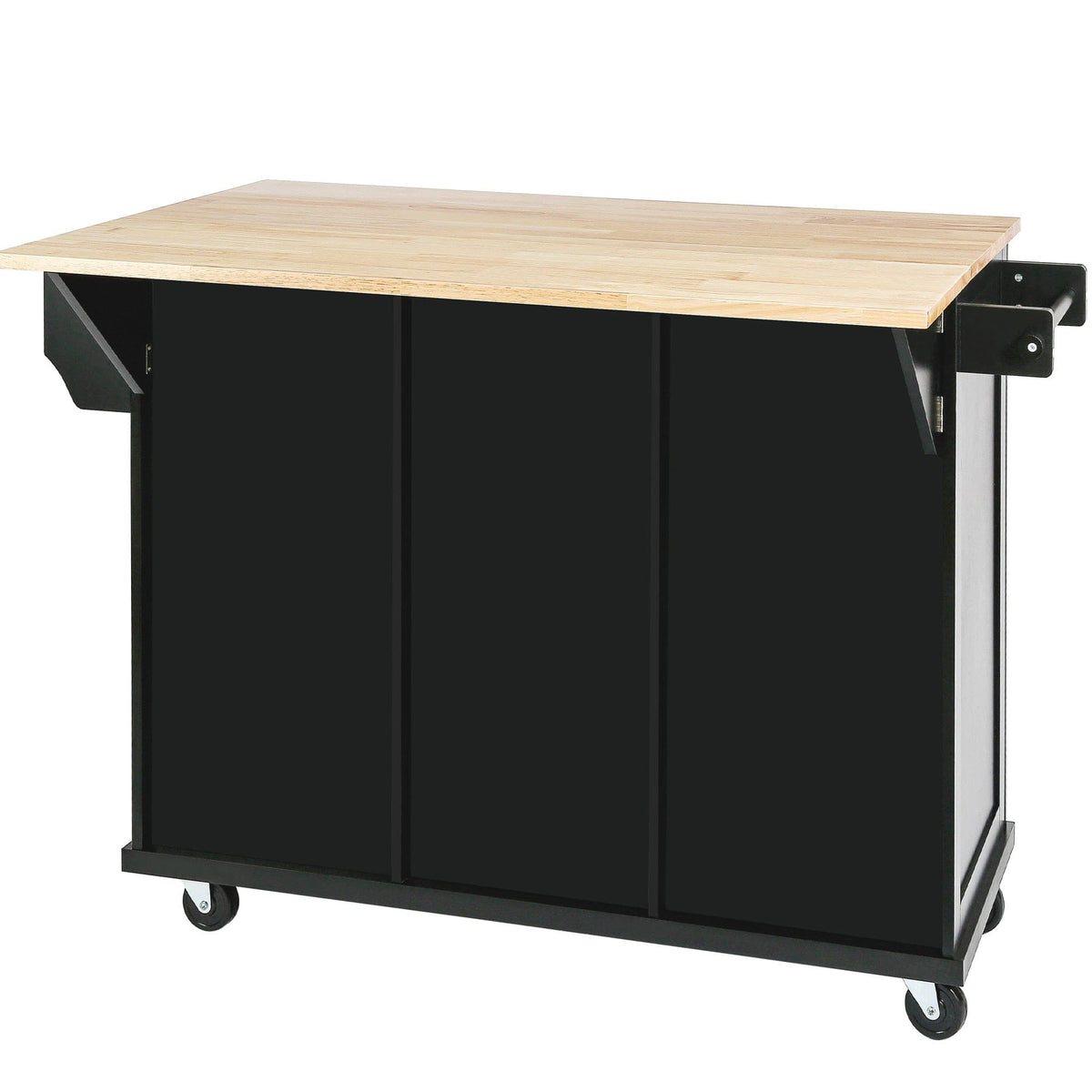 Topmaxx Black Kitchen Island with Storage Mattress-Xperts-Florida