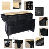 Topmaxx Black Kitchen Island with Storage Mattress-Xperts-Florida