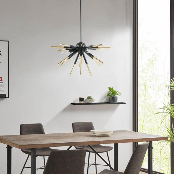 DecoElegance Black Modern LED Chandeiler Unique Spikey Drop Chandelier | Indoor Lighting  Mattress-Xperts-Florida