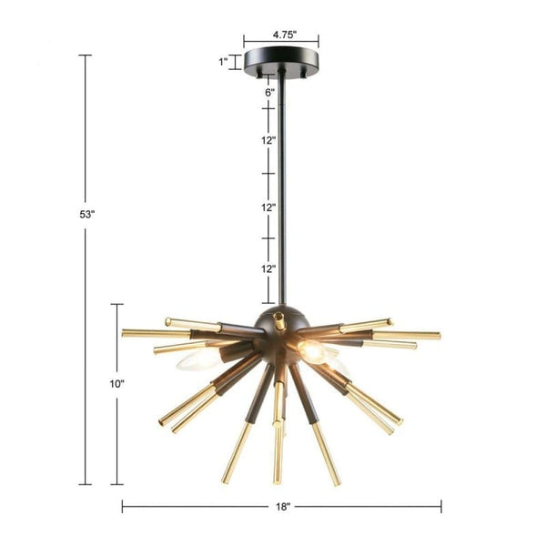 DecoElegance Black Modern LED Chandeiler Unique Spikey Drop Chandelier | Indoor Lighting  Mattress-Xperts-Florida