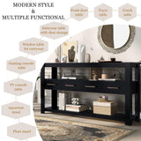 Ustyle Black Modern Sofa Table - 3 Tier Shelves Black Modern Sofa Table | Furniture Florida  Mattress-Xperts-Florida