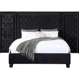 Acme Black Modern Velvet King Upholstered Bed Mattress-Xperts-Florida